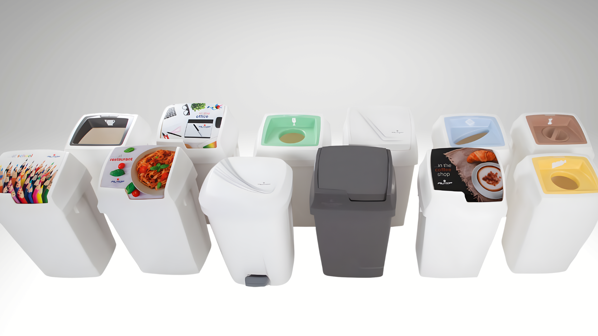 Poubelles de tri recyclées et recyclables